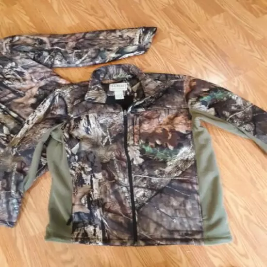 L.L.Bean Mossy Oak Country Camo 2 in 1 Jacket with zip out liner jacket L/T