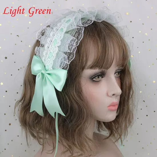 Lolita Lace Hair Hoop Women Girl Cosplay Headband Women Bowknot Hair Accessory