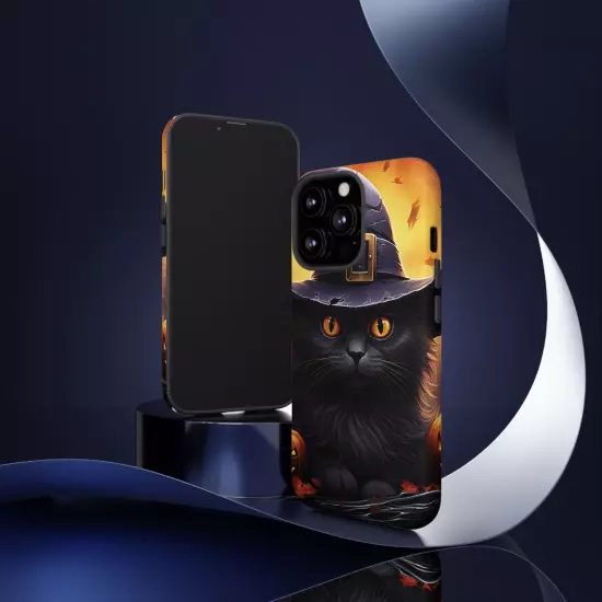 Custom Dual Layer Protective iPhone Case, Cat Witch