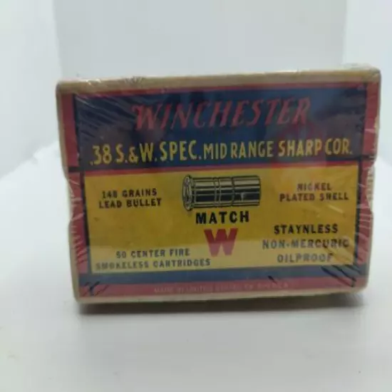 Winchester 38 Special Mid-range Sharp Cor. Box Only. Sealed In Great Condition.F