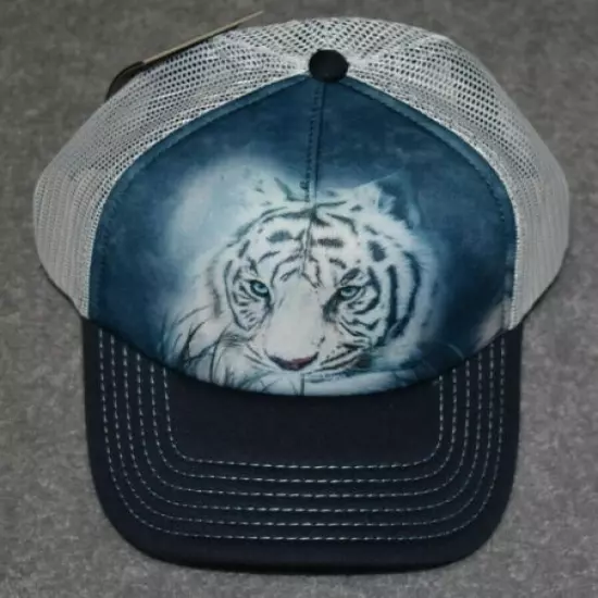 ADULTS THOUGHTFUL WHITE TIGER TRUCKER CAP HAT ADUSTABLE ONE SIZE FITS MOST