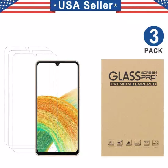 3PK Tempered Glass Samsung Galaxy A03S A04e A12 A13 A14 A23 A33 A42 A52S A53 A54