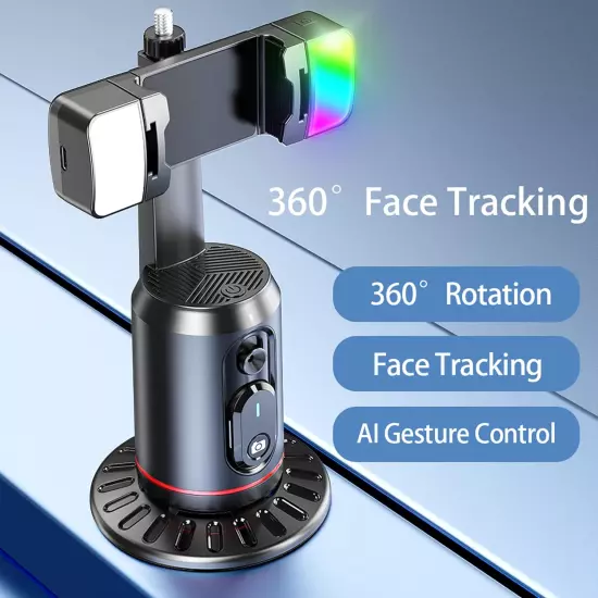 Auto Face Tracking Tripod,No App, 360° Rotation Face Body Phone Camera Mount wit