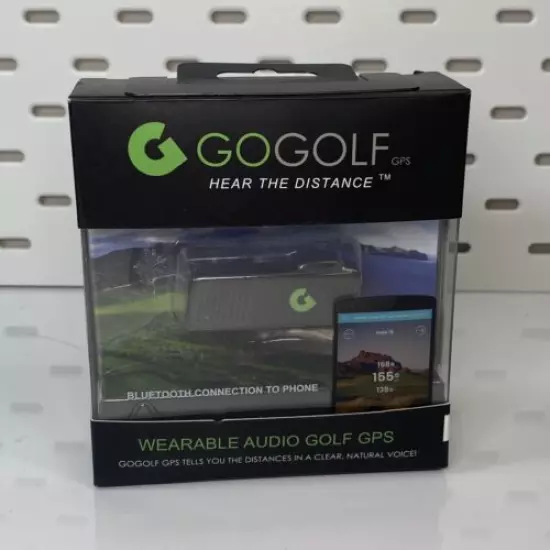 GoGolf Wearable Audio Golf Bluetooth GPS Hat Clip ios & Android Compatible