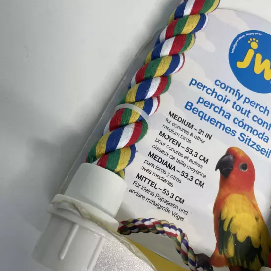 JW Comfy Perch Medium 21" CUSTOMIZABLE BIRD PERCH: This rope bird perch bends in