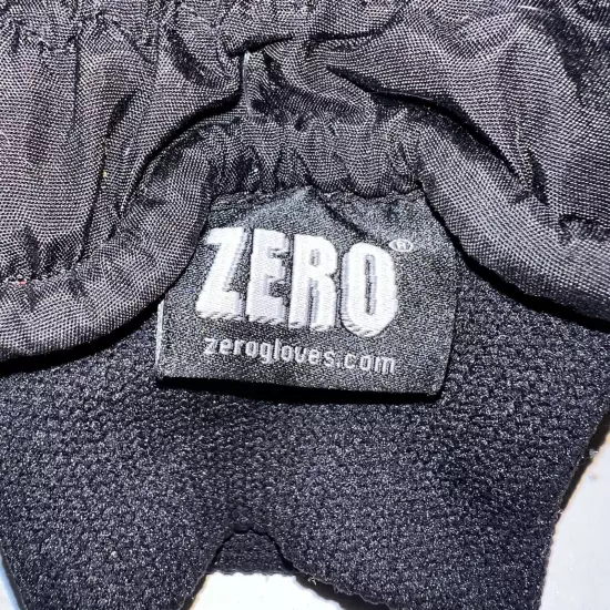 ZERO Brand Mens XL Black Sub Zero Textile Snow Cold Waterproof Gloves Winter EUC