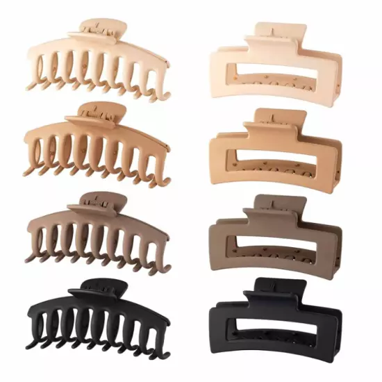 8pcs Large Hair Claw Clips for Thick Hair Strong Hold Perfect for Women NEW