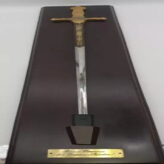 Vintage Franklin Mint Sword of Napoleon, Hilt plated in 24k gold ➕ Plaque, Rare 