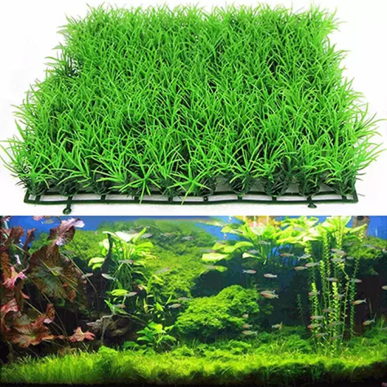 Artificial Water Aquatic Green Grass Plant Lawn Aquarium Fish Tank Landscap Sn