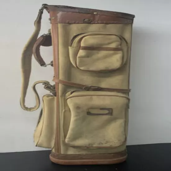 Vintage Canvas/Leather Golf Par Bag Weathered Trenton New Jersey