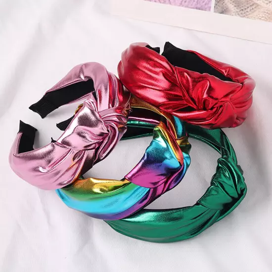 Women PU Leather Wide Headband Hairband Girls Hair Hoop Solid Accessory*