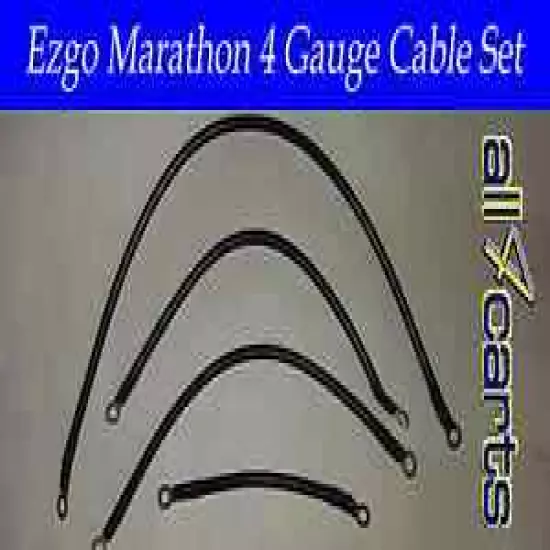 Ezgo Marathon Golf Cart Battery Cable Set | 4 Gauge Battery Cable Upgrade