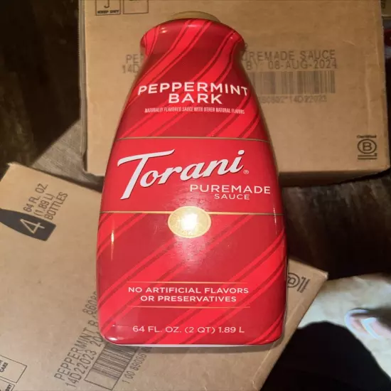 Torani 64 oz Dessert Flavoring PEPPERMINT BARK Expires 08 2024.