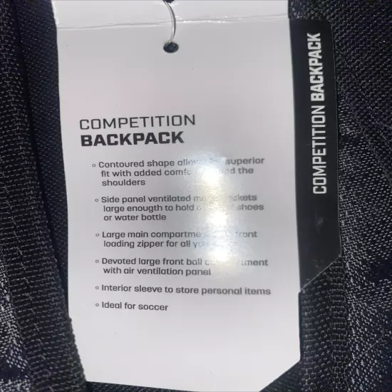 Champro Competition Backpack Black New With Tags