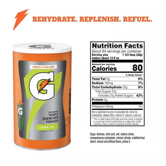 Gatorade Thirst Quencher Powder, Lemon Lime, 76.5 Ounce,Pack of 1