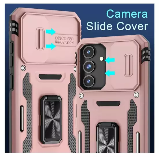 DEERLAMN Case for Samsung Galaxy S24+ Plus with Slide Camera Cover