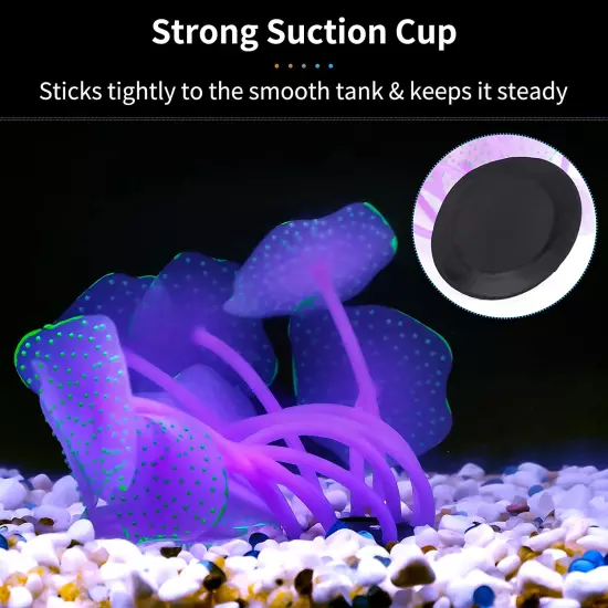 Silicone Coral Plant Decorations Glowing Artificial Ornament for Fish Tank Aquar