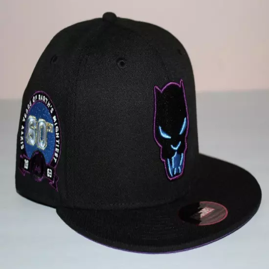 Lids Exclusive MARVEL BLACK PANTHER Premium Fitted Hat Cap Size 7 1/8 Black *5R