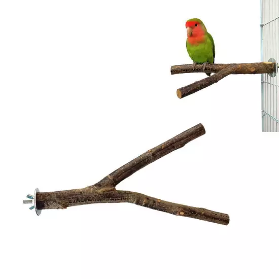 NATURAL WOODEN BRANCH BIRD CAGE PERCH 3 SIZES CANARY BUDGIE PARAKEET FINCH U5E1