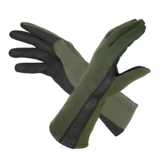 Nomex Summer Flight Gloves Flyer's Pilot Glove, Fire Resistant, Mil-Spec, Sage