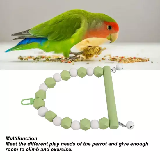 Wooden Bird Swing Perch Toy Hanging Parrot Standing Toy Claws Grinding