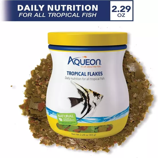 Aqueon Tropical Flakes Fish Food 2.29-Ounce