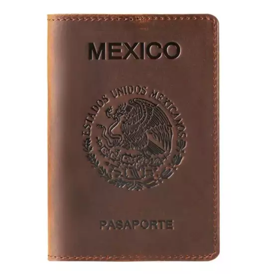 mexico mexican Passport Cover Travel Passport Holder Cover ID Card Leather new