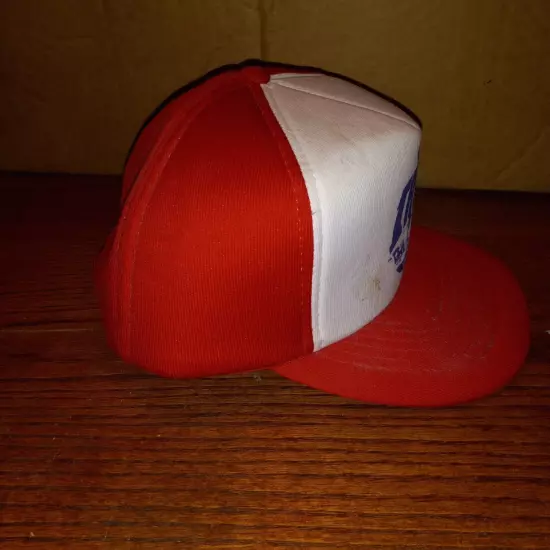 Vintage Irion County Texas Farming Sheep Trucker Red White Snapback Adjustable