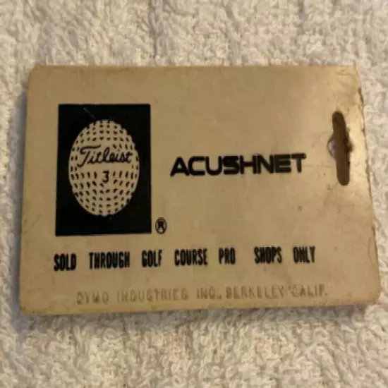 Vintage Tag 1950s/60s " TITLEIST /ACUSHET "ADVERTISEMENT (sm size) RARE 4 Sure