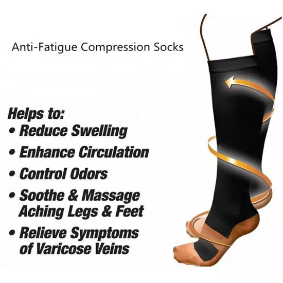 Compression 15-20mmHg Graduated Support Socks Calf Mens Womens S-XXL