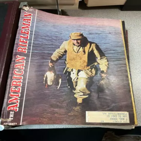 1960, 1961, 1962 THE AMERICAN RIFLEMAN NRA MAGAZINE LEATHER BINDER, 12 ISSUE