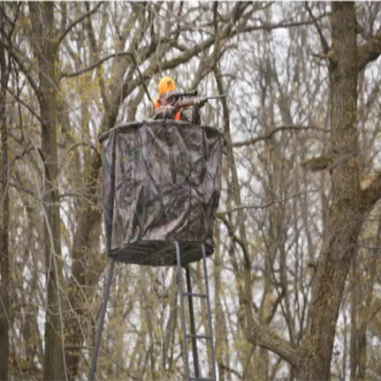 Half Hunting Blind For Tripod Durable Weather Resistant shell Zippered Entrance