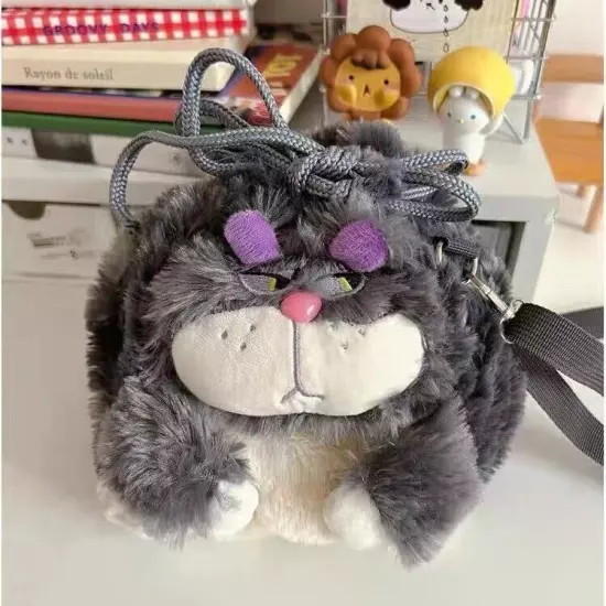 Lucifer Cat Plush Doll Shoulder Bag Girls Fluffy Lucifer Handbag Crossbody Gift