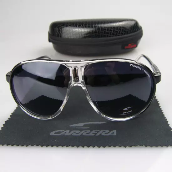 New Men's Women's Retro Outdoor Matte Black Sunglasses Carrera Glasses+Box C01