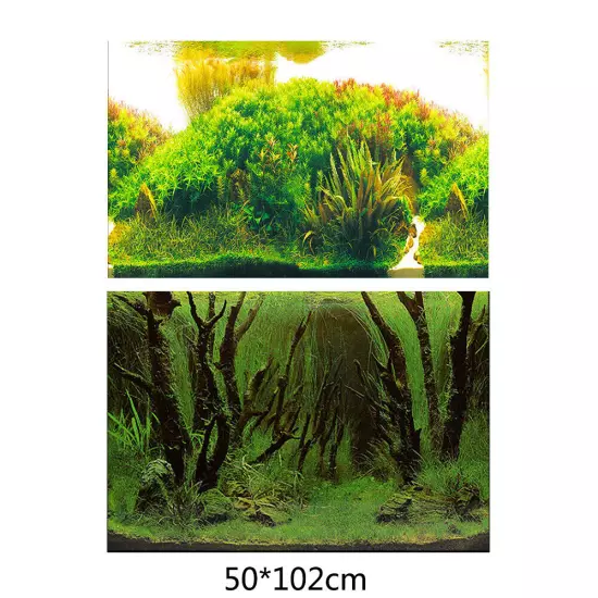 2 in 1 Double-sided Printing 3D Poster Decor Aquarium Fish Tank Background Decor