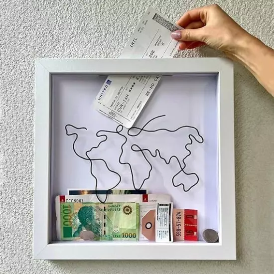 Ticket storage box, postcard souvenir box, map box, photo frame, piggy bank