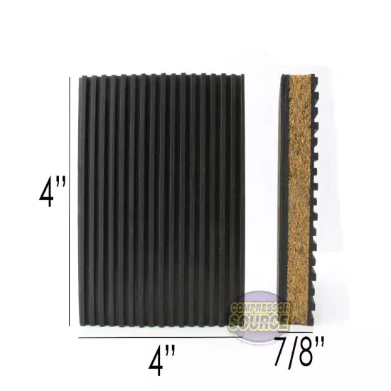 2 Cork Anti Vibration Pad Noise Isolation Rubber Dampener 4x4 7/8" Audio HVAC