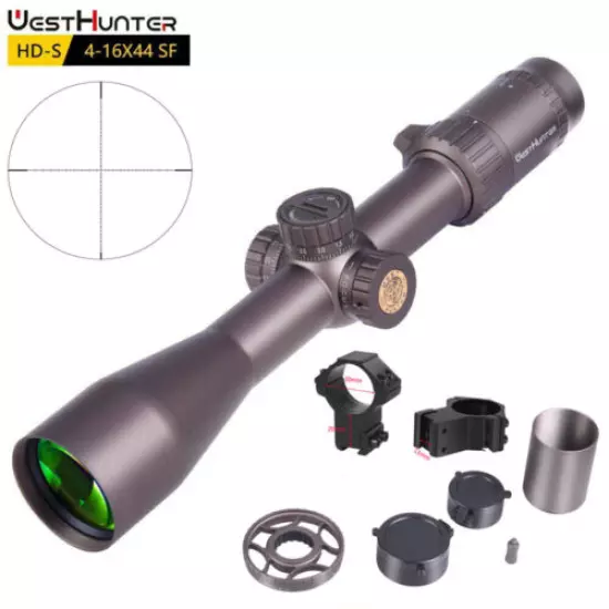 WESTHUNTER HD-S 4-16X44 SF Hunting Scope Airgun Sights Sunshade Side Focus Wheel