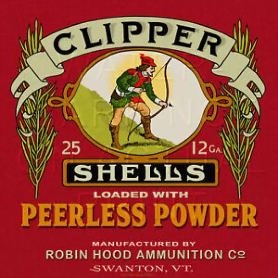 Reproduction Vintage Clipper Shotgun Shells Box Label Canvas Print