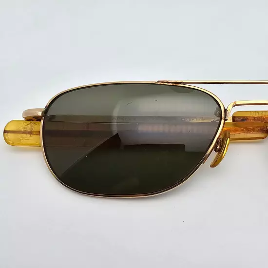 American Optical 1-10 12k GF Gold Fill Frame Glass Lens Pilot Aviator Sunglasses