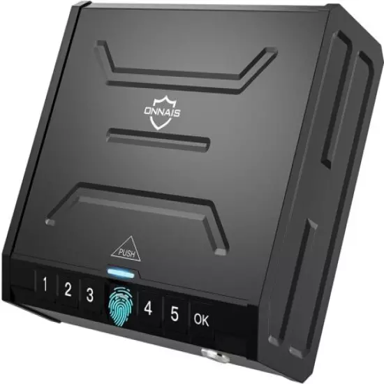 ONNAIS Gun Safe - Biometric Gun Safe for Pistols, Quick-Access Handgun Safe Fire