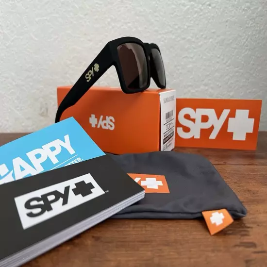 New Spy Montana Sunglasses - Matte Black - Happy Lens Gold 