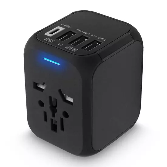 International Universal Travel Adapter 3 USB &Type-C Outlet Converter Plug Power