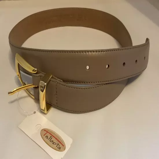 Talbots Women’s Genuine Leather Beige/Taupe Belt Size L - ITALY 38 X 1 1/8”