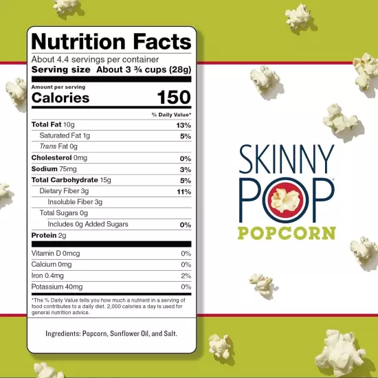 Healthy Snack Heaven: Skinny Pop Dairy-Free and Non-GMO Popcorn Bundle - 4.4oz