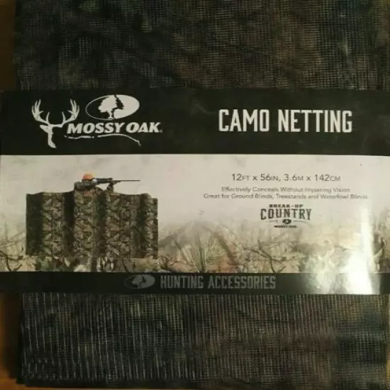 Mossy Oak Break-Up Country Camo Netting - 12' x 56" - Turkey Deer Hunting Blind 