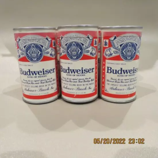 Vintage Budweiser Golf Balls in Sealed Pull Tab Beer Can, Great Collectible