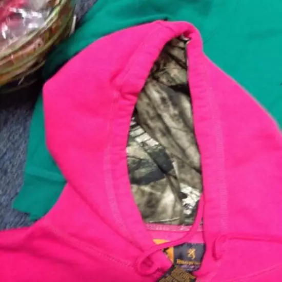 Green Cabelas Hoodie Large Reg Pink Deer Browning Hoodie S P Hunting 