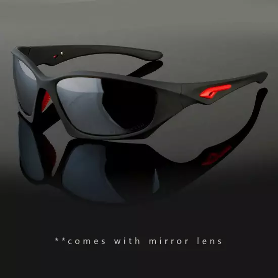 New Men Sport Sunglasses Outdoor Mirror Wrap Around Driving Eyewear Glasses Us