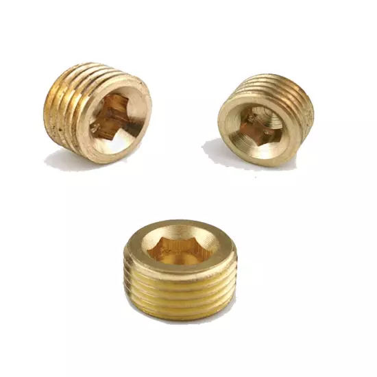 10X Male 3/8" NPT Brass Internal Hex Head Socket Pipe Plugs End Cap Accessories